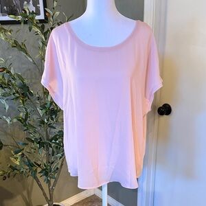 Banana Republic Pale Blush Short Sleeve Scoop Neck Tunic